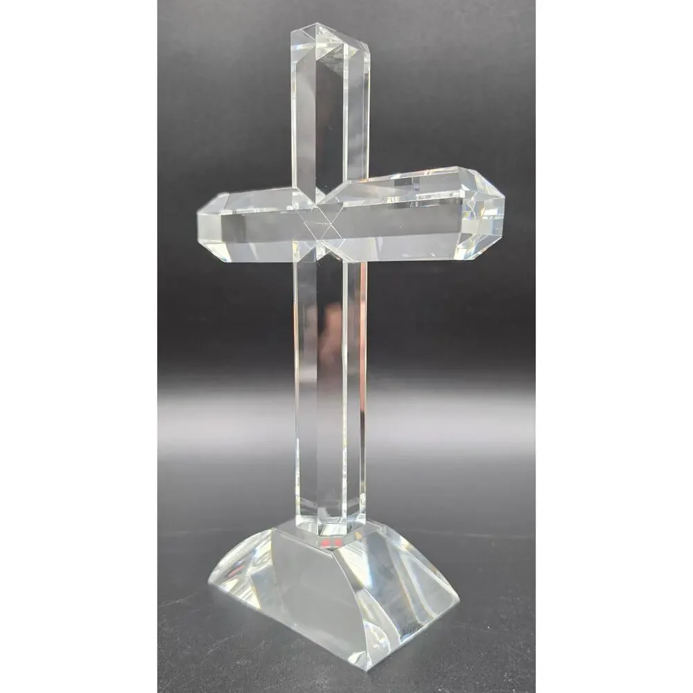 Vintage Cut Lead Crystal Cross 8.5